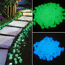 Load image into Gallery viewer, 50Pcs Glow in the Dark Garden Pebbles Glow Stones Rocks for Walkways Garden Path Patio Lawn Garden Yard Decor Luminous stones