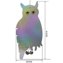 Load image into Gallery viewer, Garden Laser Reflective Fake Owl Supplies Hanging Reflective Owl Scarecrow Scares Bird Pigeons Woodpecker Repellent Birds